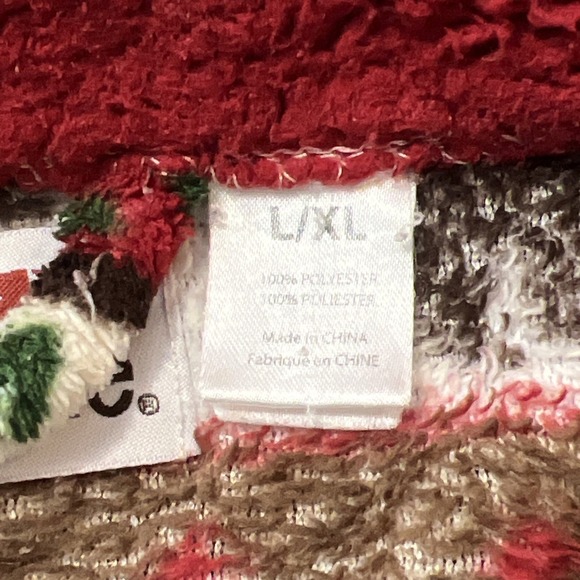 LAZY ONE Women's Bear Fair Isle Ultra Cozy Bathrobe Sherpa Fleece Size L/XL - Picture 9 of 10